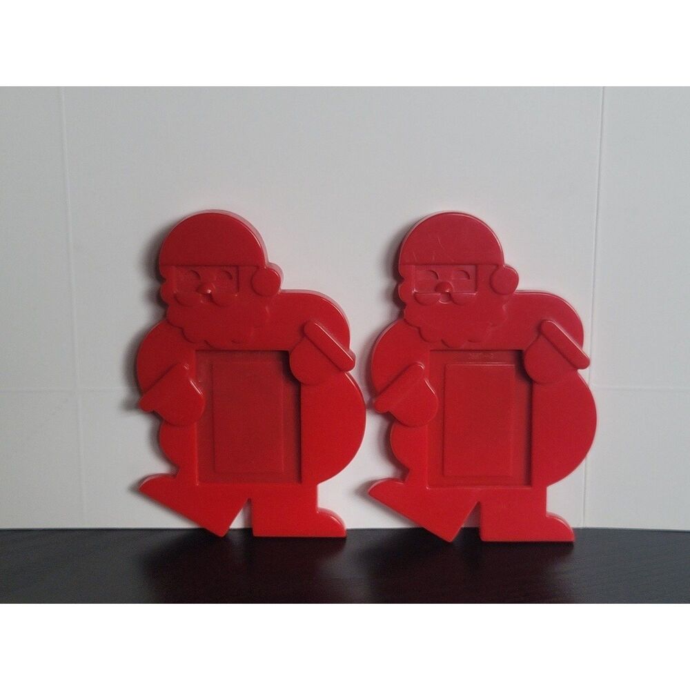 Tupperware Santa Picture Frames Magnetic Holiday Decor Set of 2